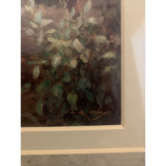 Framed Wall Art Print by Vail Oxley 12 3/4" x 15" COURTYARD SHADOWS 2X Matting - Picture 2 of 9